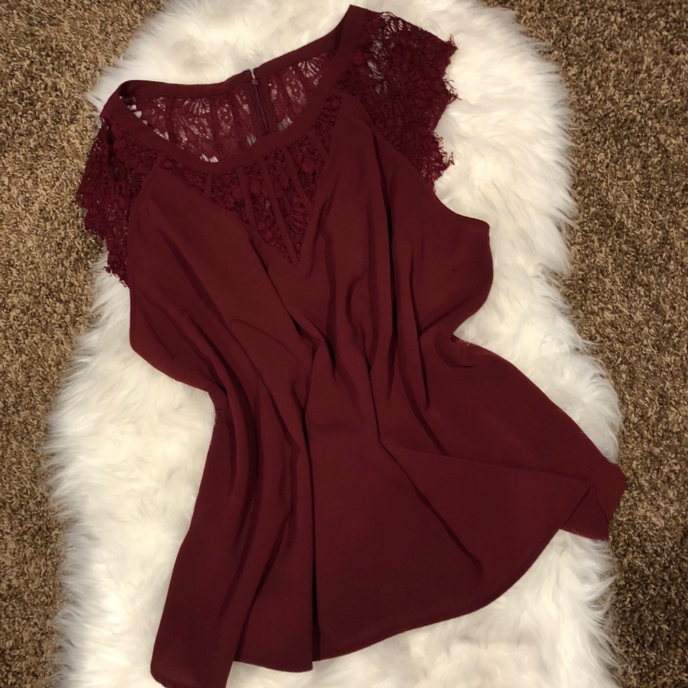 Burgundy blouse